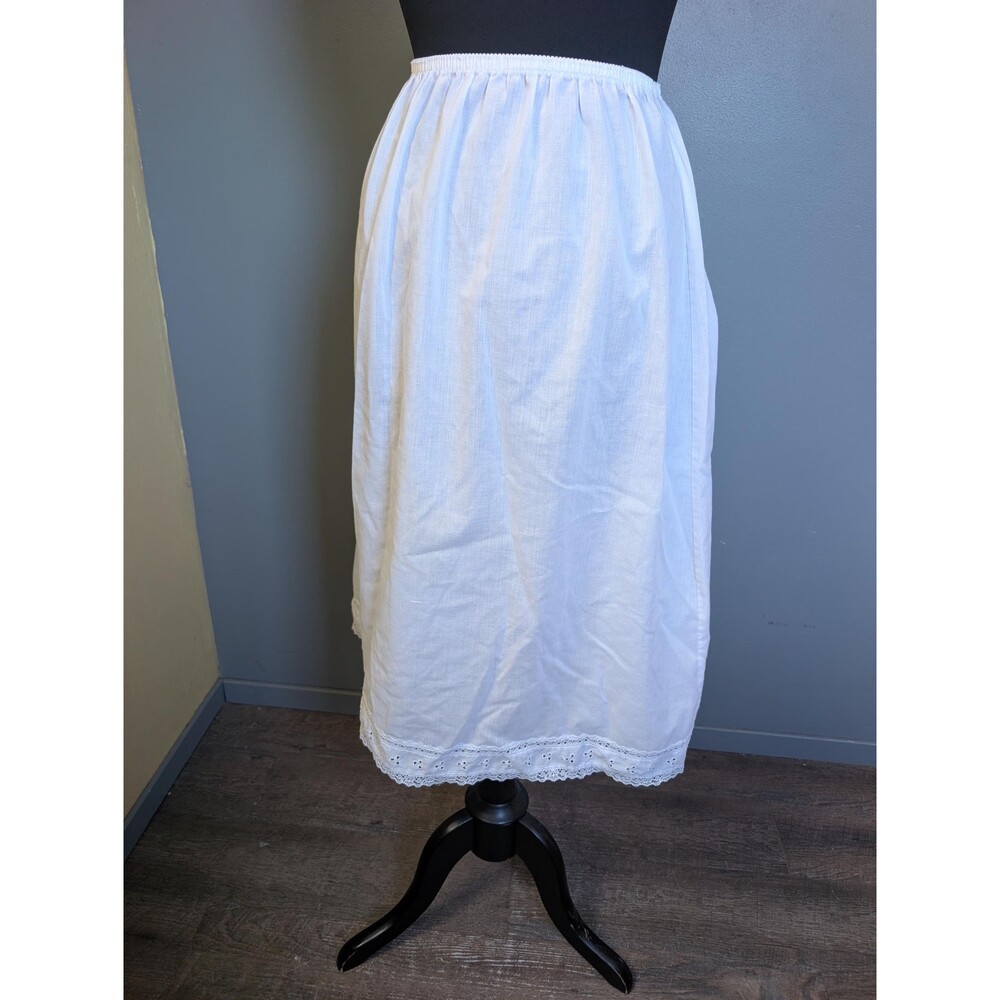 Vintage Broderie Anglaise Half Slip,White Eyelet Slip